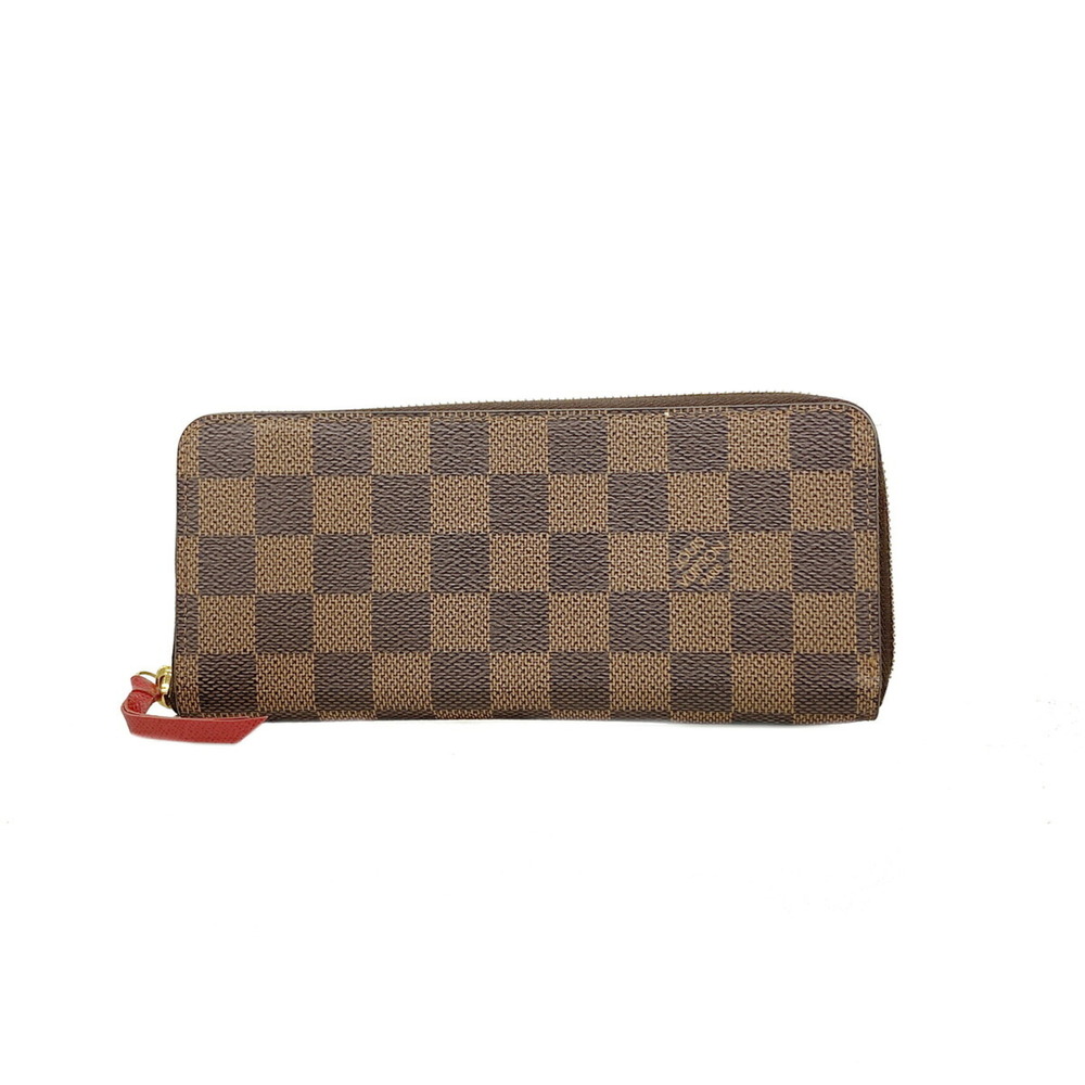 Louis Vuitton Damier Portefeuille Clemence Long Wallet N60534 Cerise Women's ...